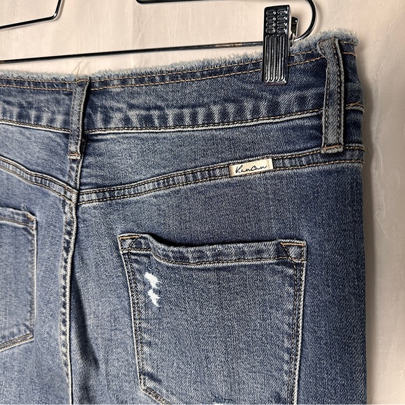 Kancan Distressed High Waist Flare Leg Bell Bottom Denim Stretchy Jeans - Picture 9 of 14